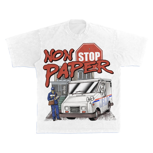 MBMC “Non Stop Paper” White T Shirt